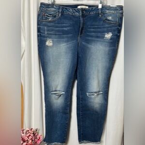 Slink Jeans Distressed Frayed Hem Crop Skinny Size 20